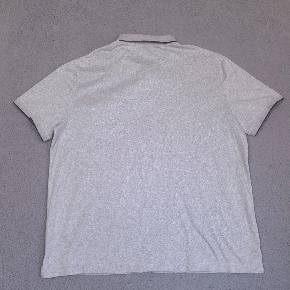 Banana Republic Polo Shirt Mens XXL Tall Gray Luxe‎ Touch Performance Heathered